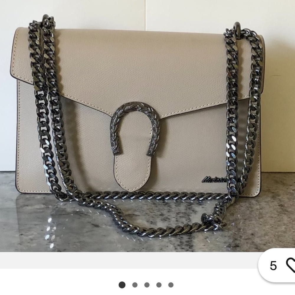 Marina Galanti Vera Pelle Italy Real Leather Shoulder Crossbody (cream)
